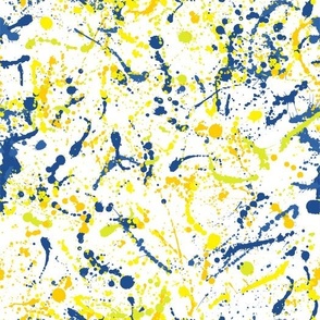 Yellow, blue, green splatter