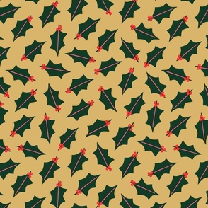 Holly Leaves & Berries | Green + Golden