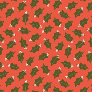 Holly Leaves & Berries | Red + Green