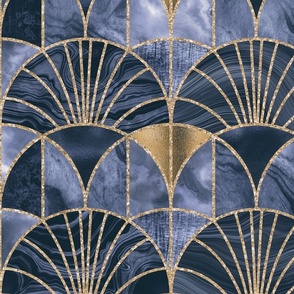 Art Deco Geometric Opulence Splendid Luxury Navy Blue