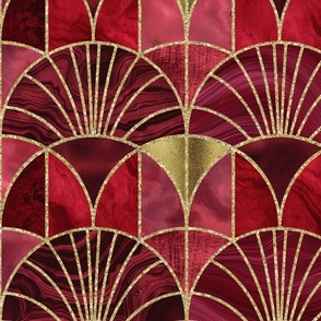 Art Deco Geometric Opulence Splendid Luxury Rich Red