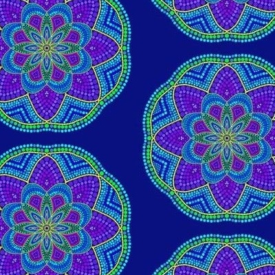 Dot Art Mandala Fabric, Wallpaper and Home Decor