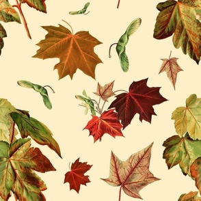FALLING LEAVES LARGE - AUTUMNAL GARDEN COLLECTION (CREAM)