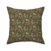 Golden Lily  by William Morris- SMALL - Floral Art Noveau Antiqued Damask 