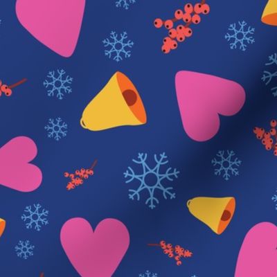 Colourful pattern with Christmas symbols