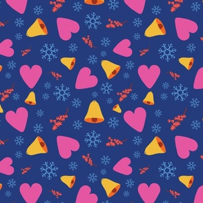 Colourful pattern with Christmas symbols