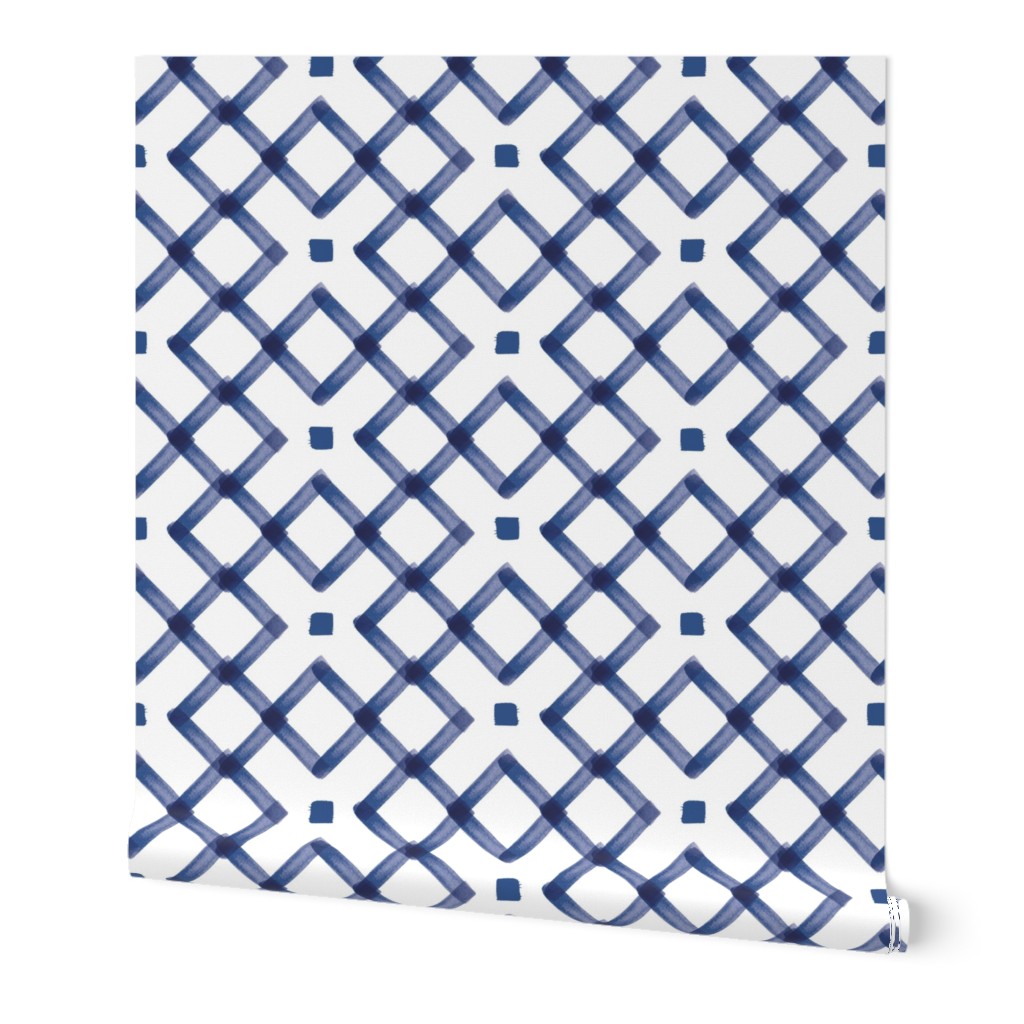 (large scale) blue moroccan check