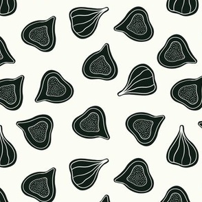 Figs Tossed -Block Print- black on off-white