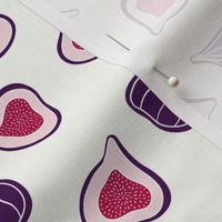 Figs Tossed -Block Print- purple blue on off-white