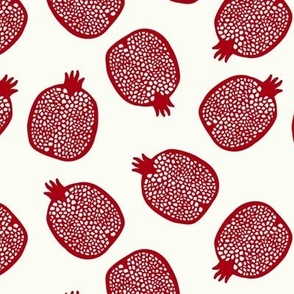 Pomegranate tossed -block print- burgundy red