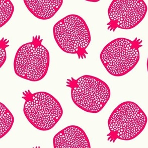 Pomegranate tossed -block print- hot pink