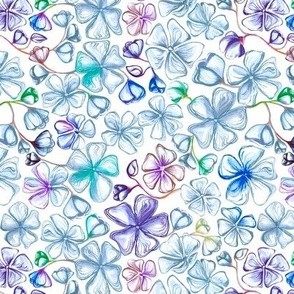 Small HB Sketch Flowers China - Vibrant colors Blue