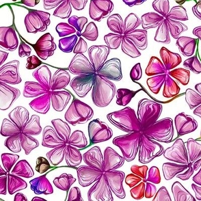 Med. HB Sketch Flowers China - Vibrant Pink