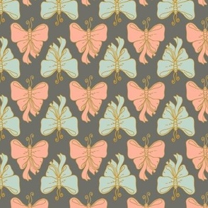 Bowtie butterflies on grey (Small)