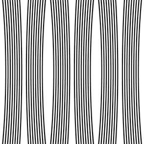 bowed stripes black white
