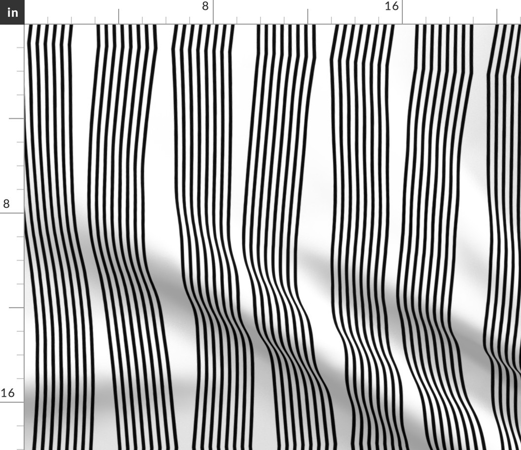 bowed stripes black white