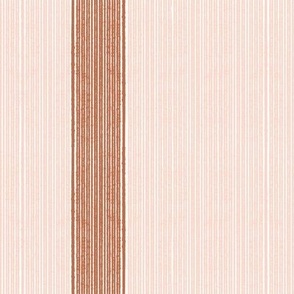 Farmhouse Linen Stripe. Pink and Terracotta.