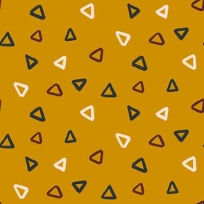 Triangle Geometric Shapes on Mustard Yellow