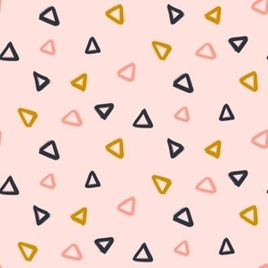 Triangle Geometric Shapes on Blush Pink