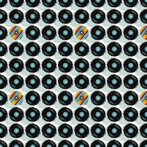 Vinyl Records with Mulit_Stripe Pop - Sky Blue with Multi Stripe - Medium