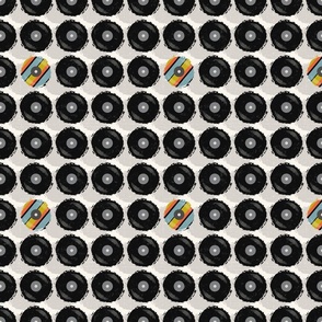 Vinyl Records with Mulit_Stripe Pop - Gray with Multi Stripe - Medium