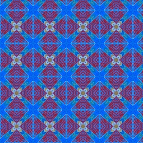 Tribal blue and red