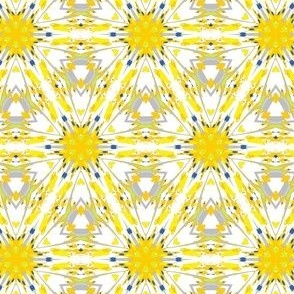Yellow Abstract Stars Flowers 