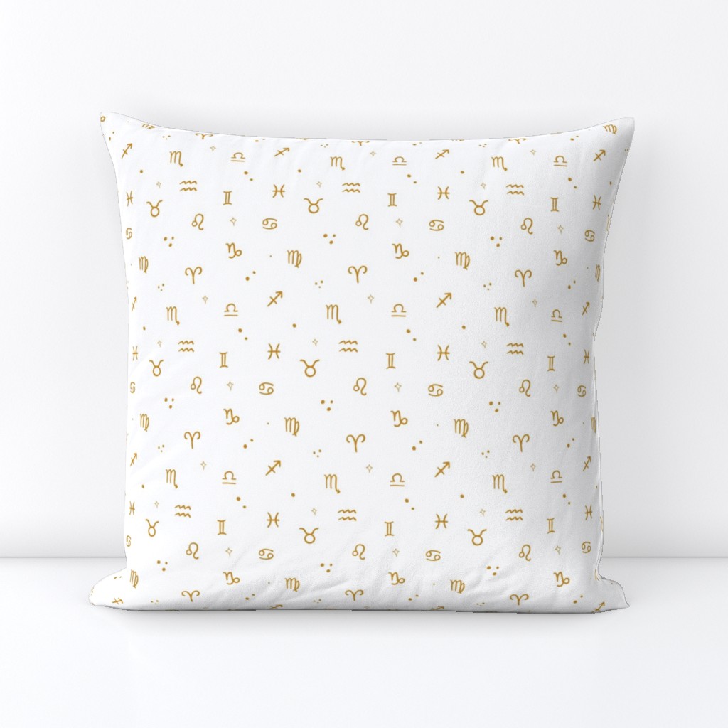 Zodiac Skies White and Gold by Norlie Studio