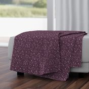 Zodiac Skies Constellations Deep Plum and White by Norlie Studio