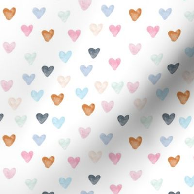 Watercolour Hearts Scattered by Norlie Studio