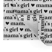 Mamas Girl Black on white with hearts by Norlie Studio