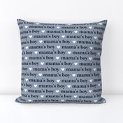 Mamas Boy on blue with white hearts by Norlie Studio