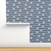 Mamas Boy on blue with white hearts by Norlie Studio