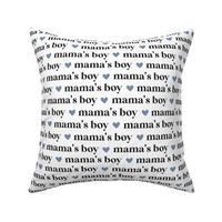 Mamas Boy Black on White with Blue Hearts by Norlie Studio