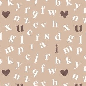 I heart you Alphabet Neutrals by Norlie Studio