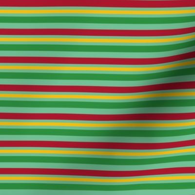 Heligan Stripe - Red, Yellow and Green - Large