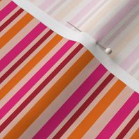 Heligan Stripe - Pink, Red and Orange - Large