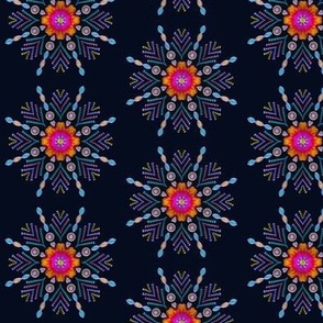 Feather mandala navy