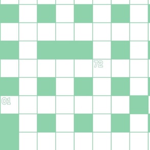 Crossword Puzzle Concept in Jade | 40" Repeat