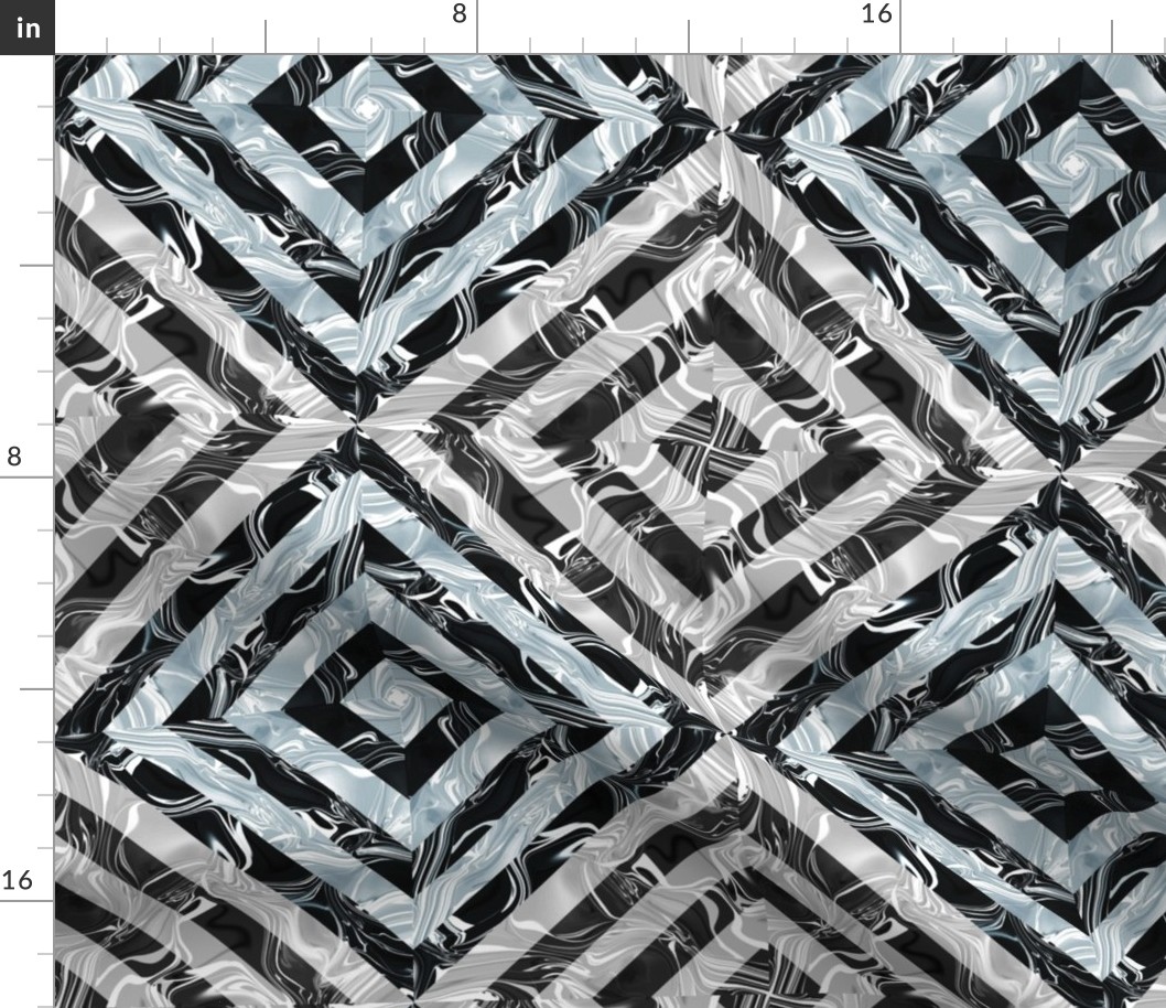 Black Gray and Light Blue Marble Parquet Version 2