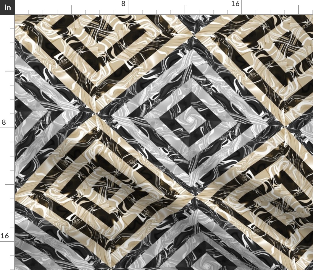 Black Gray and Tan Marble Parquet Version 2