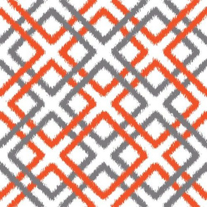 Weave Ikat in Gray and Tangerine