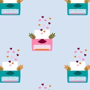 Writing a Love Letter on a Typewriter cute boho valentines day