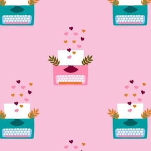 Writing a Love Letter on a Typewriter cute boho valentines day