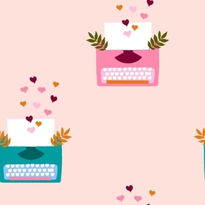 Writing a Love Letter on a Typewriter cute boho valentines day