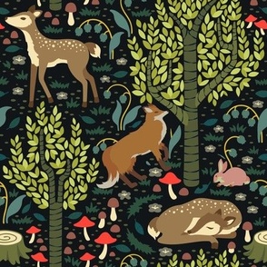 little forest with animals