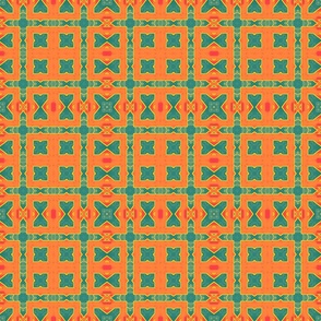 Orange and Green Ornate Abstract