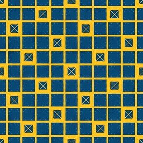 Geometric Squares in Bue and Yellow