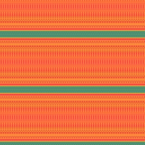 Bright Abstract Tribal Green Orange and Red