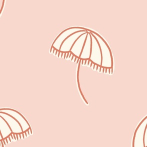 beach umbrellas - pink and red (large)